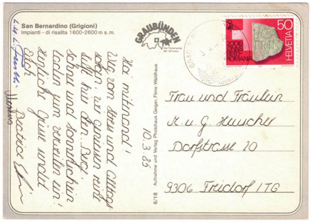 Cartoline postali: San Bernardino - 6 Bild AK – Usato da Binningen venduto da Mountainrider 1
