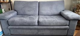 Schlafsofa blau 2-Sitzer mit Bettfunktion