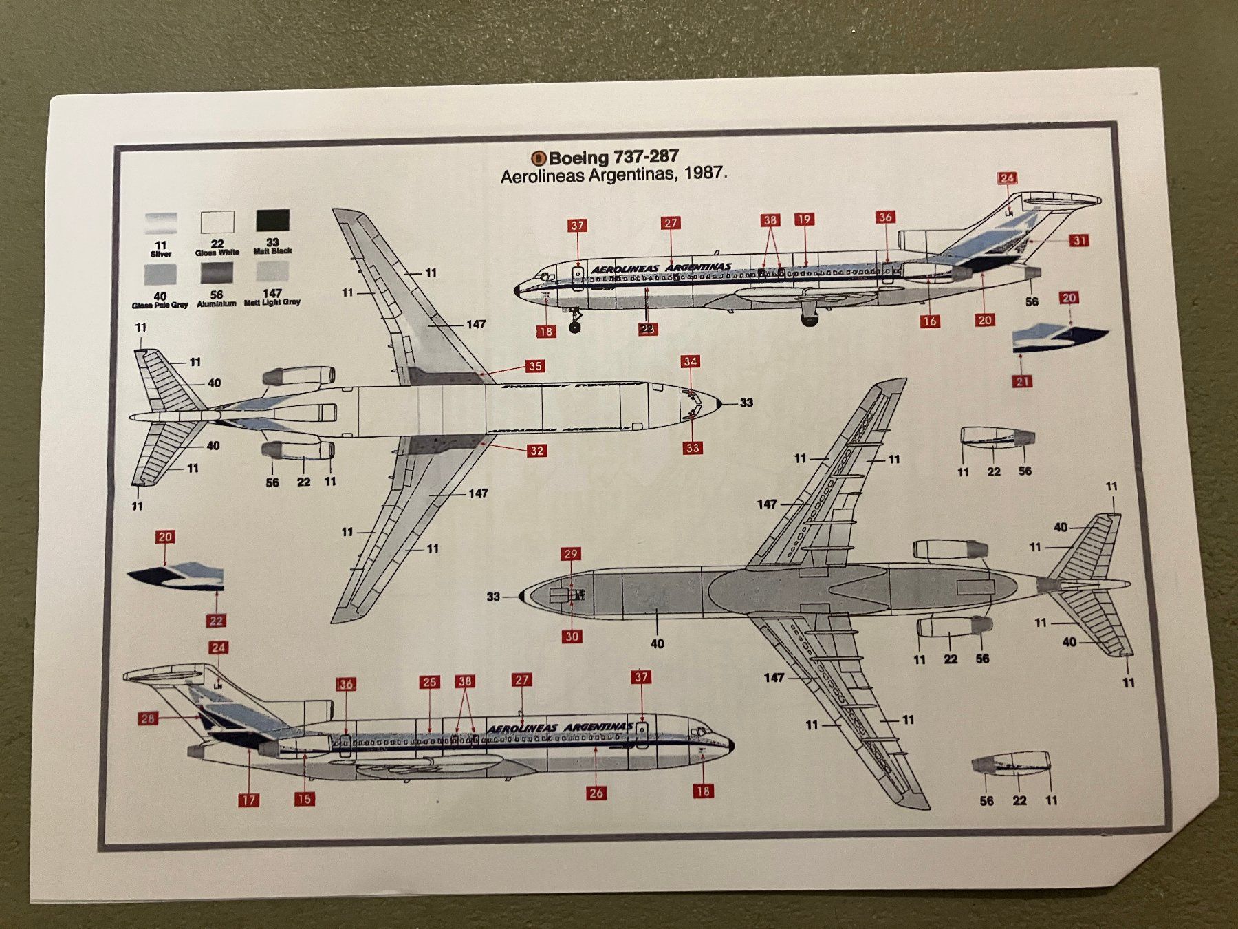 Airfix Modellbausätze & Standmodelle: Decal Sheet zu Boeing B-727 – Neu (gemäss Beschreibung) aus Riedholz von mastercom 2