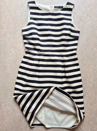 KLEID DRESS HALLHUBER 38 M BEIGE SCHWARZ,  TOP ZU STRICKJACK