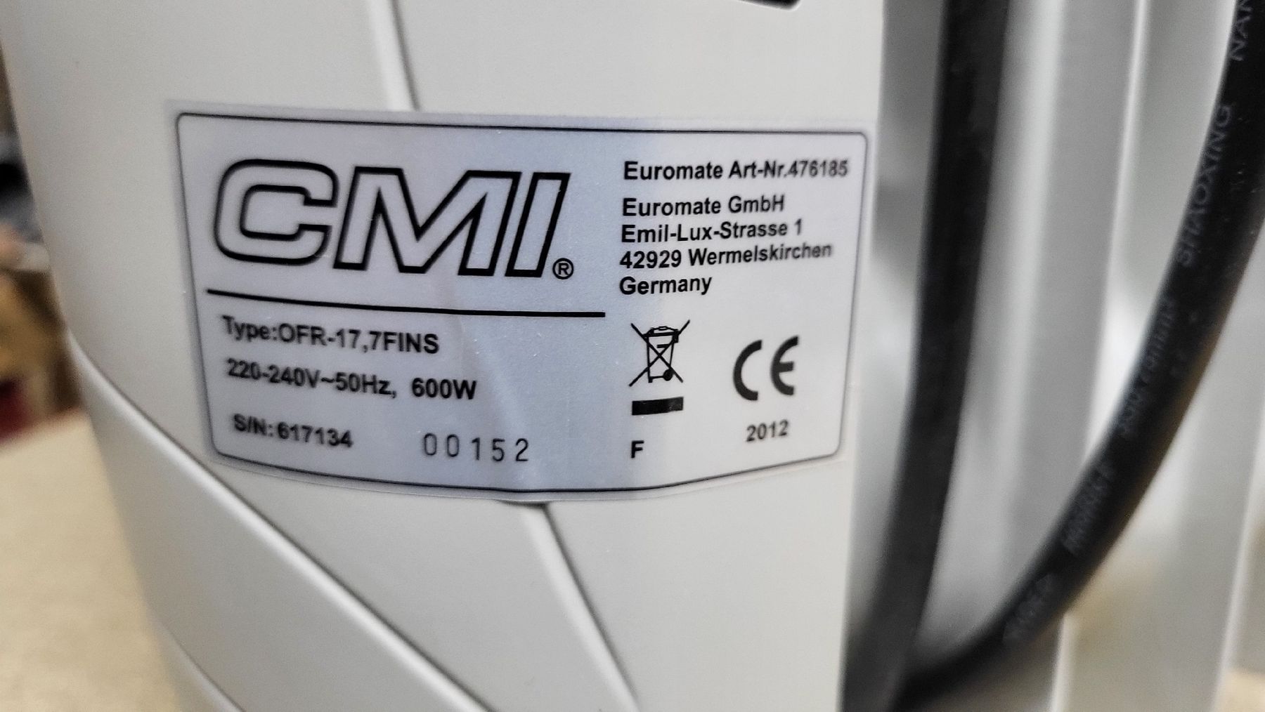 Radiatori: kleiner Oelofen 600W – Usato da Winterthur venduto da Rosuda 1