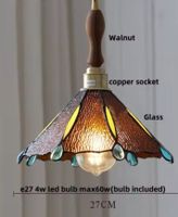 Lampe suspendue en pierre de verre coloré de style Japonais