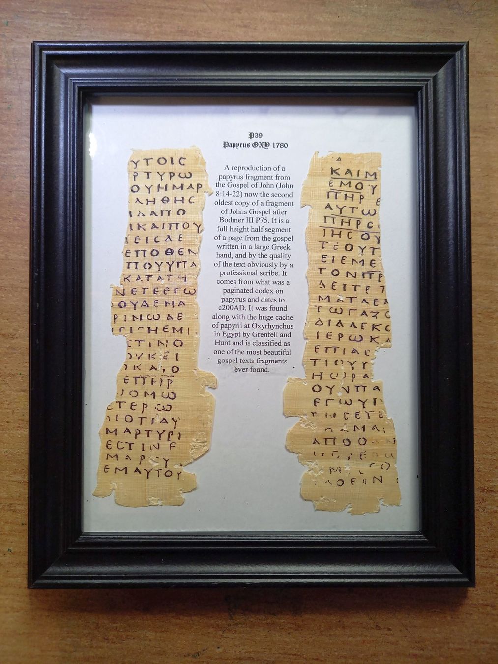 Foto & Immagini: Replik Papyrus P39 (OXY 1780) – Usato da Pfäffikon ZH venduto da Zimizami 1
