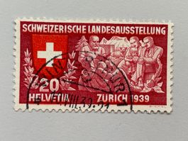 1939 Abart verschob. Rotdruck nach unten bei Helvetia Nr.220