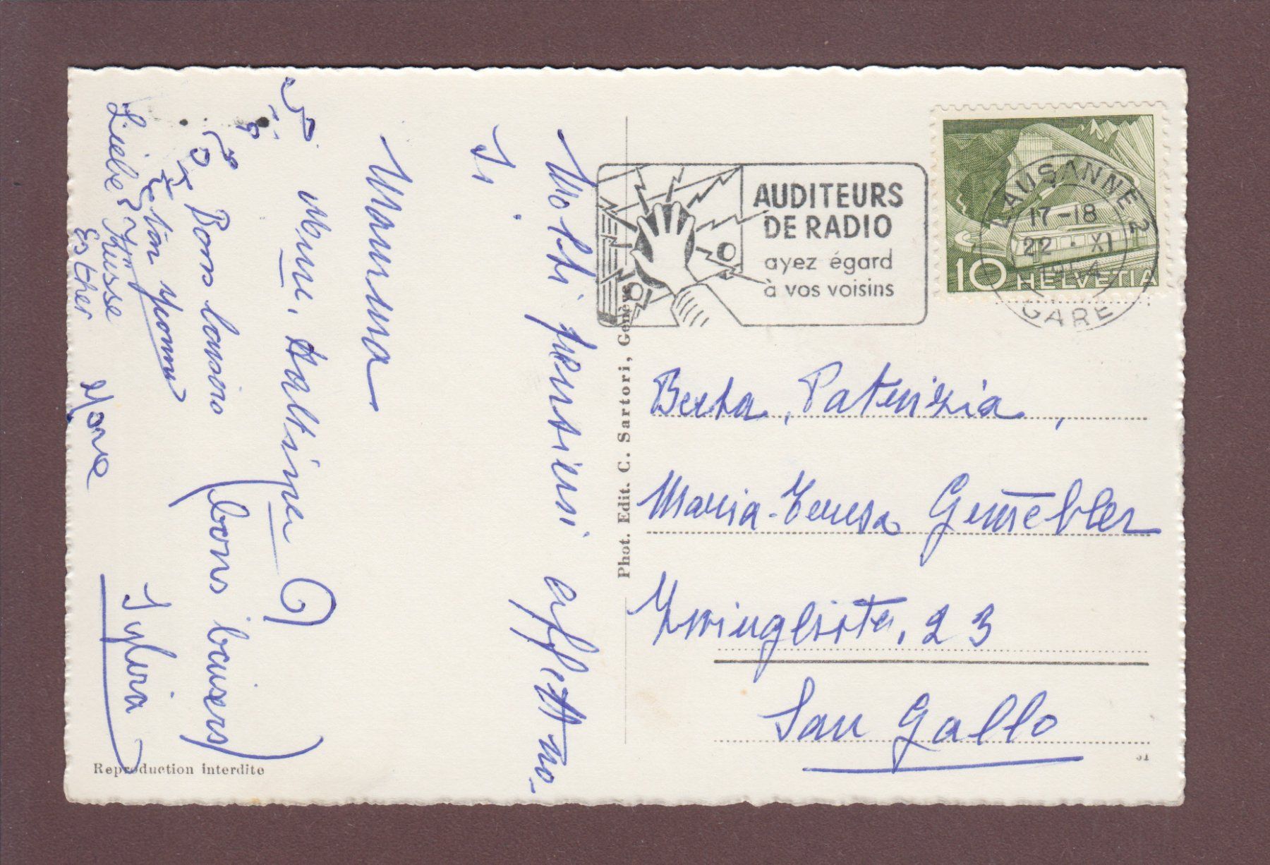 Cartoline postali: GENEVE - Cathédrale - 1954 – Usato da Pully venduto da nicecards 1