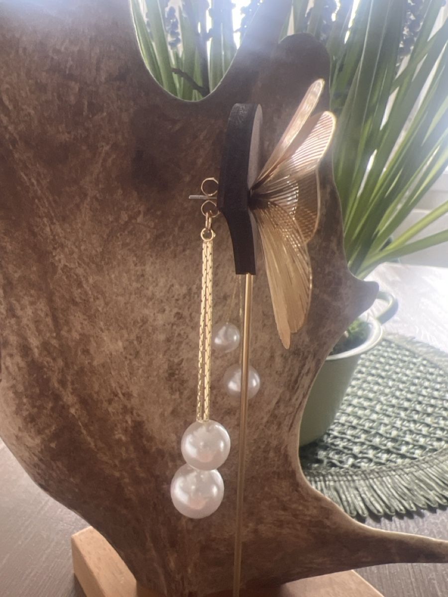 Boucles d'oreille: Elegante Ohrringe in Goldoptik mit Perlen  – Neuf (Voir description) à Seon par Sunny-Schmuck78 2