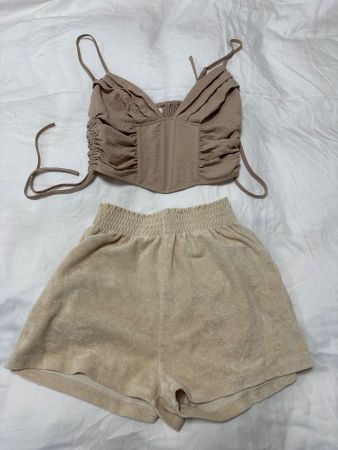 Set Crop Top und Shirts Zara/H&M S Beige Nude