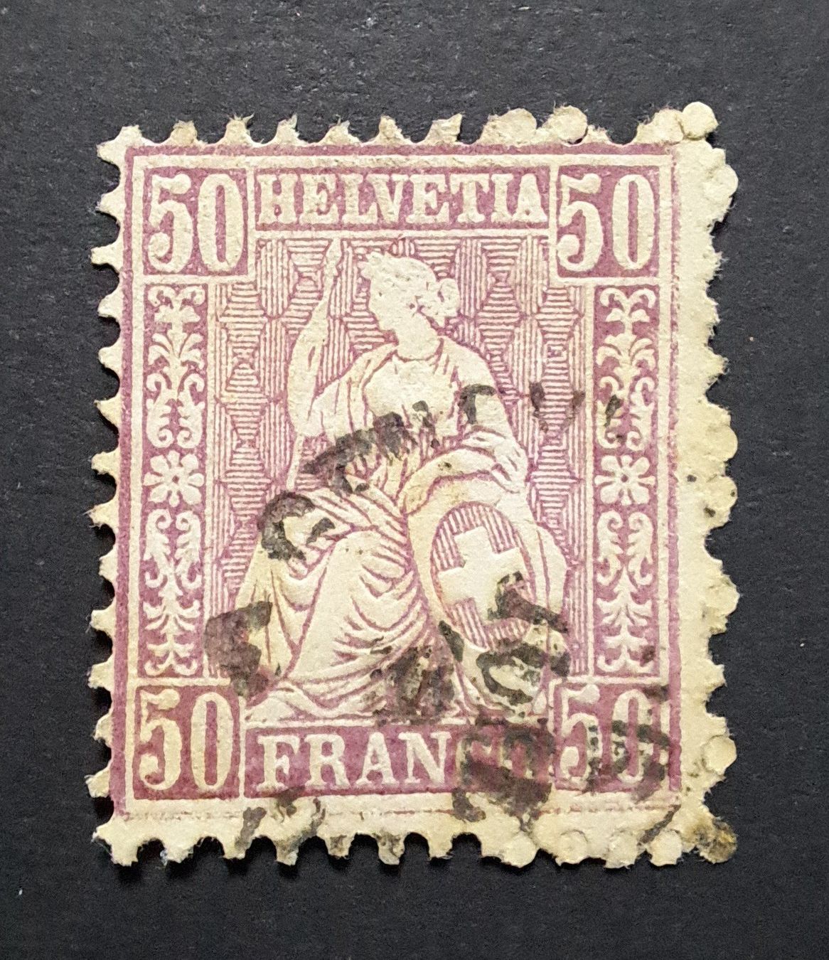 Alle Briefmarken: Sitzende Helvetia SBK 43 – Gebraucht aus Unterägeri von PhilatelieStudiger