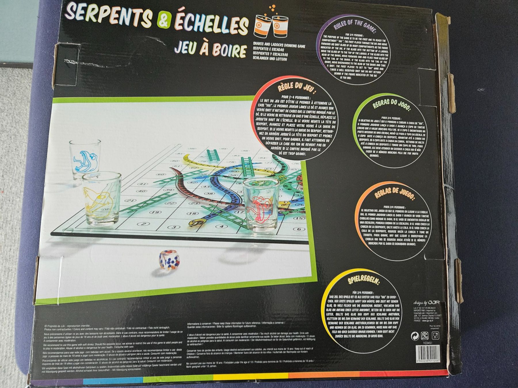 Giochi: Trinkspiel "Serpent & Echelles" – Nuovo e nell'imballaggio originale da Steinhausen venduto da Maria-Teresa.Ehrler 1