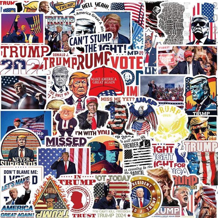 Donald Trump USA MAGA Präsident Aufkleber 50 tlg Stickerset (Neu und ...
