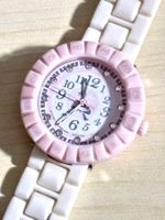 Flik Flak Armbanduhr weiss rosa Kunststoff guter Zustand