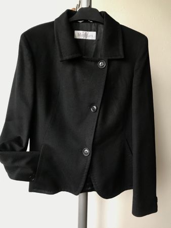 Veste noire MaxMara, T. 38, laine poils de chameau