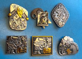 Basel Fasnachtsplaketten, silber 1937,1953.. Teile vergoldet