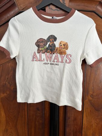 Clockhouse T-Shirt Gr. L mit Hunde-Motiv, Top Zustand