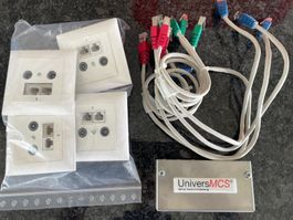 Zida Tech UniversMCS Set – 4 Netzwerk-/TV-Dosen + Verteiler