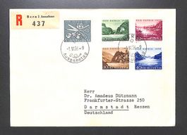 1956 FDC Pro Patria "DEUTSCH" illustriert und Einschreiben