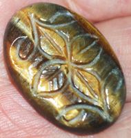 Deko Heilstein L-655 - Nellit Pietersit mit Blume - 30x21mm