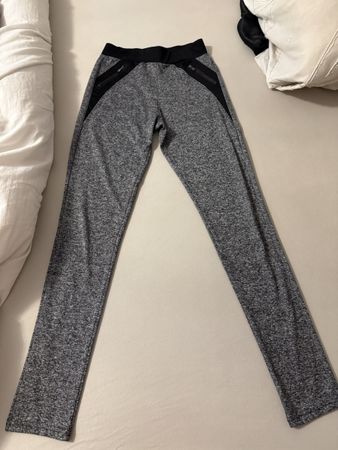 Sport Leggings grau schwarz - Grösse: S