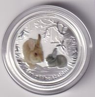Australien 2011 Lunar II Hase ½ oz Silber BU Coloriert