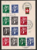 1939 : 3 Landi Serien - Ersttag auf PTT Blatt : KP 1150.--