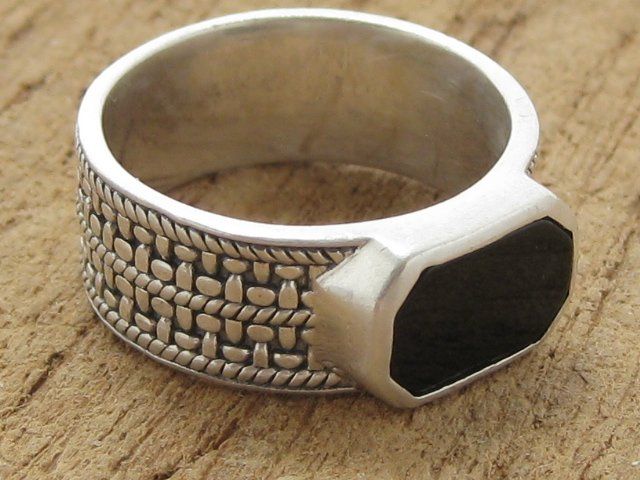 Anelli: Vintage Ring Silber 925 + CN Onyx  Gr. 58 – Usato da Ermatingen venduto da Decovin 3