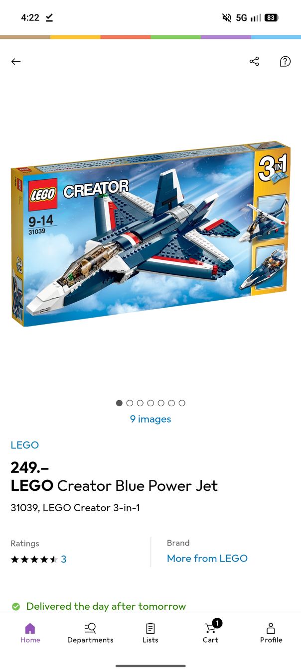 Lego Kit di costruzioni: Lego Creator 31039 Blue Power Jet  – Usato da Glattbrugg venduto da har_jgc7 4