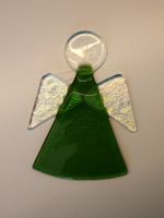 Schöner Engel aus Glas handgefertigt in Grün