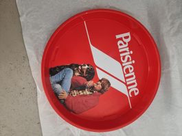 Tablett Parisienne rot rund Durchmesser ca 34 cm