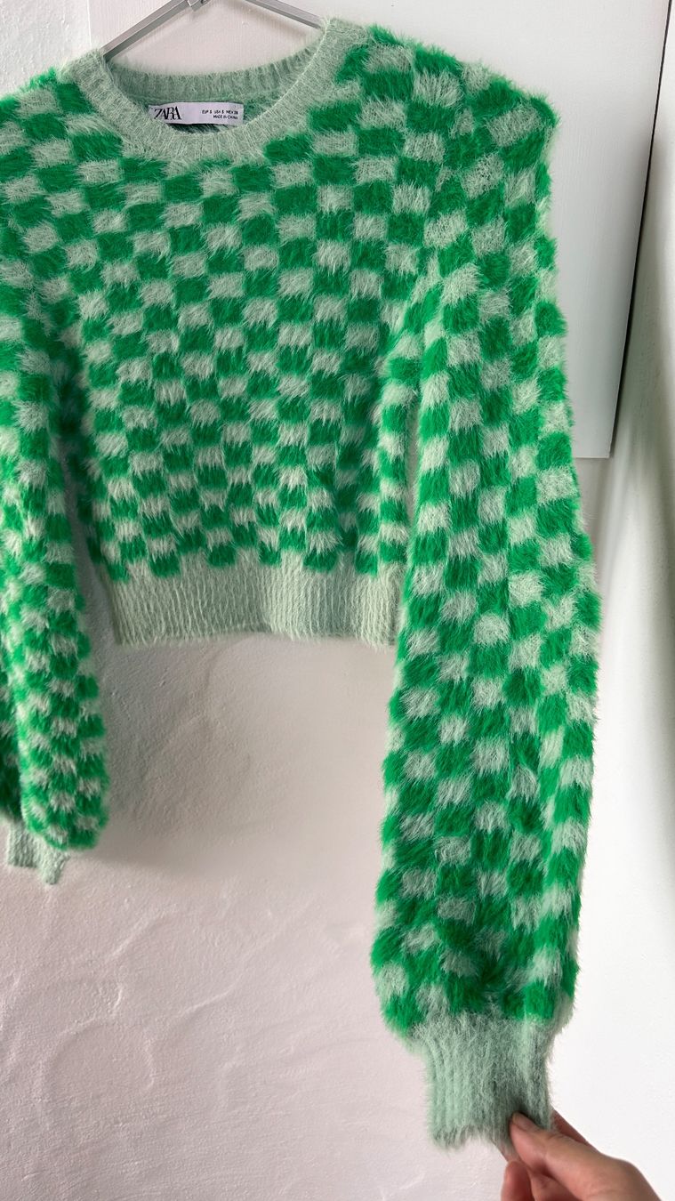 Zara Top: ZARA Pullover grün kariert, Grösse S, NEU – Nuovo (secondo la descrizione) da Niederrohrdorf venduto da gigerch 4