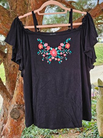 Shirt/Top Carmen/Cold Shoulder weit,Bonprix Rainbow,Gr.36/38