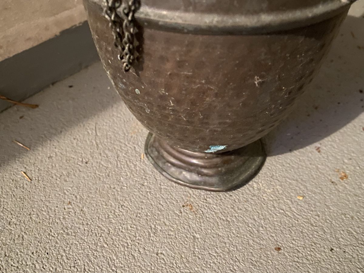 Caraffe: Antike Kupferkanne mit Deckel und Kette – Usato da Buchrain venduto da Sisi83 2