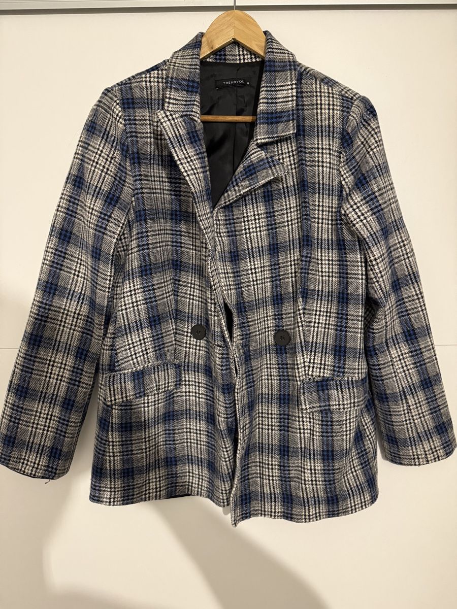Giacche: Schicker Damen Blazer Gr. M kariert blau/weiss – Usato da Rebstein venduto da Tuerkii