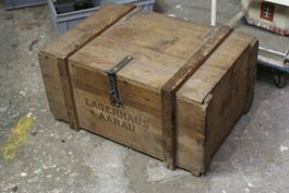 Antike Holz Transport Kiste Lagerhaus Aarau RARES STück!!