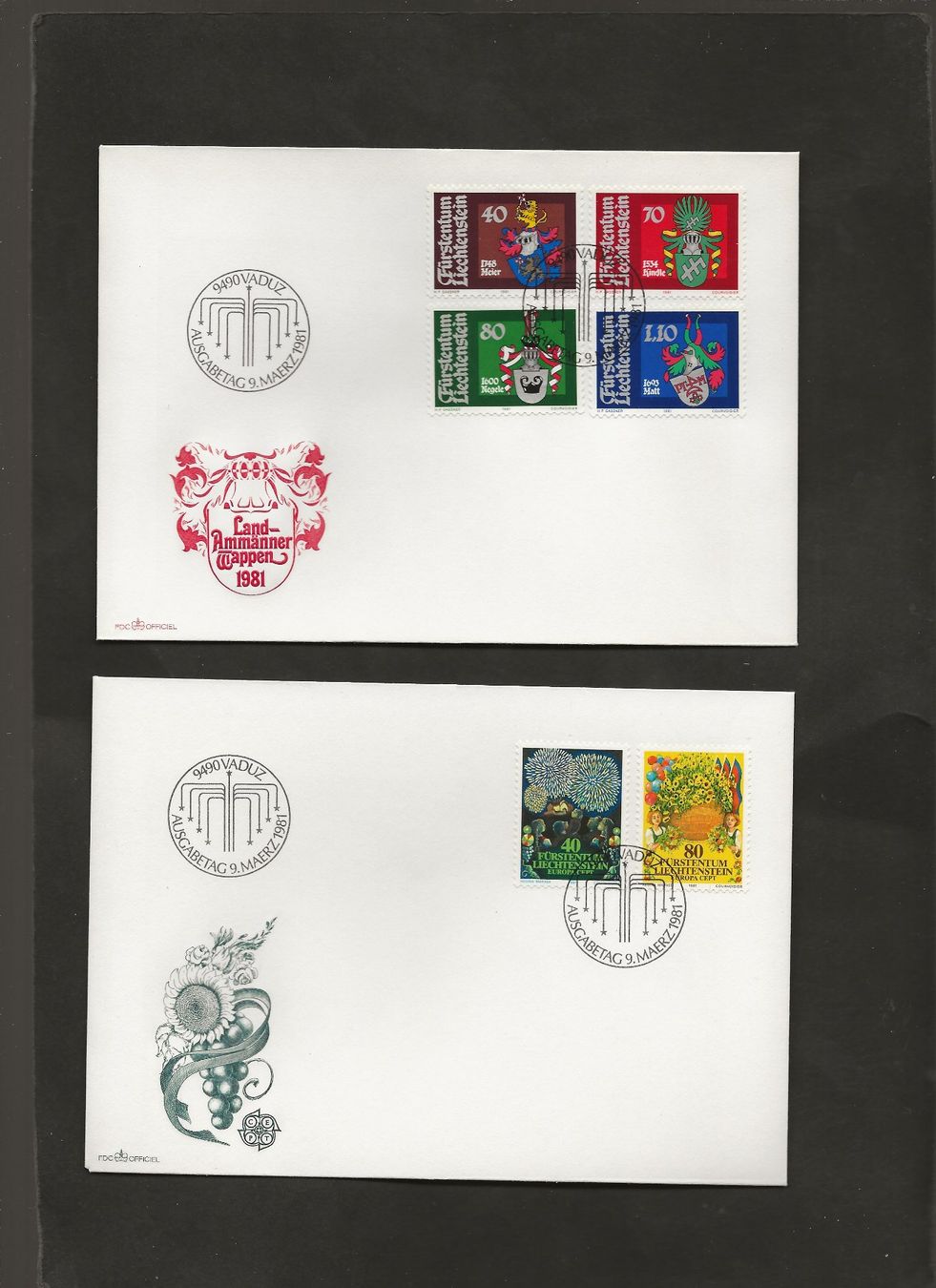 Tutti i francobolli: 16 FDC Liechtenstein 1980 bis 1982 – Usato da Au ZH venduto da xelagreb01 4