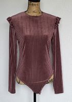Samt Body mit Rüschen, Grösse S/M,  Neu