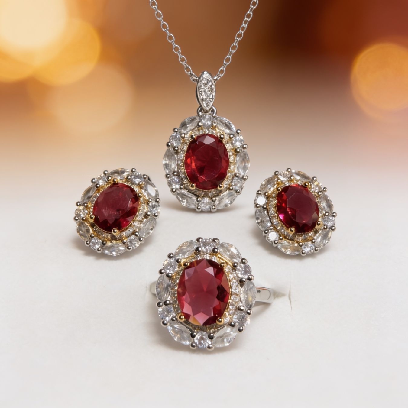 Altri gioielli: Ensemble de bijoux Rubis – Nuovo e nell'imballaggio originale da St-Maurice venduto da Sandrinette123