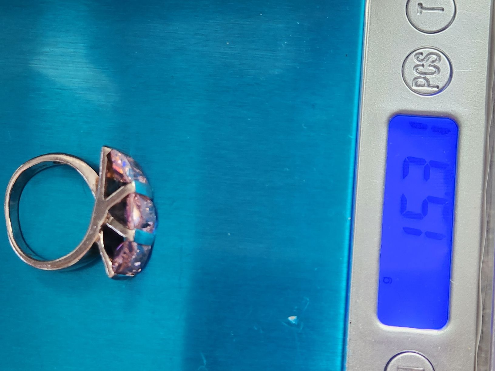 Anelli: Moderner Ring mit rosa Steinen, Grösse 56, Silber 925 15g – Usato da St. Gallen venduto da GIULESGG 8