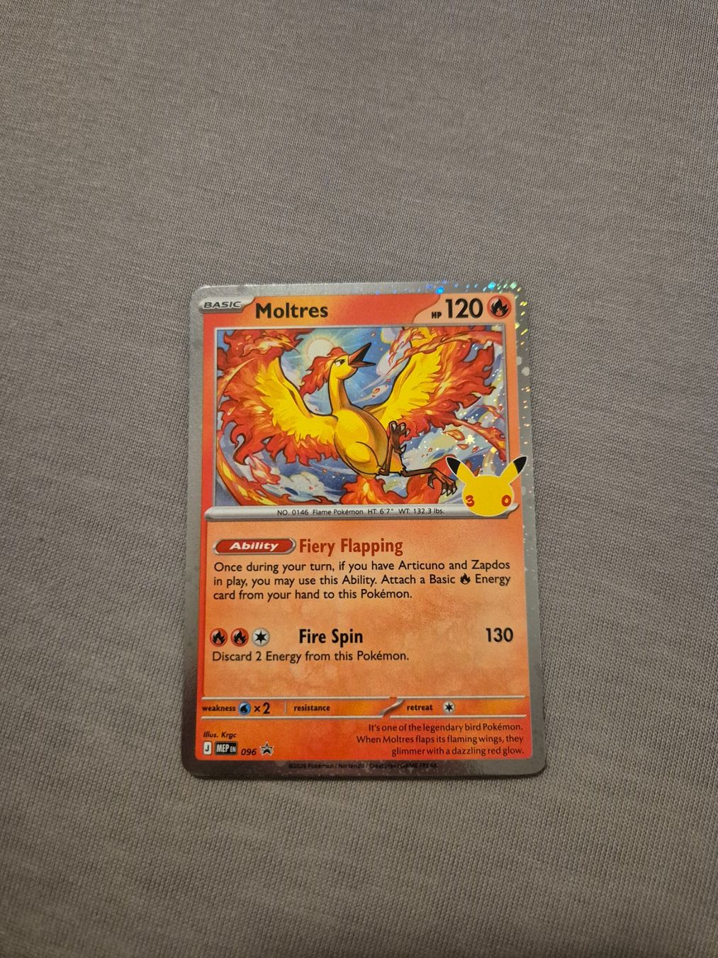 Pokémon 30th Celebration – Moltres Promo 096 EN (Neuf (Voir description ...