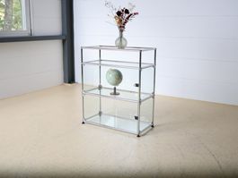 USM Haller Regal | Chrom mit Glas 1×3 | Neuwertig