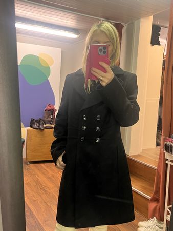 Taifun Mantel neu Gr. 40, Schwarz, Schurwolle Top!