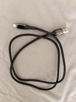 Ladekabel USB auf Lightning schwarz geflochten gebraucht