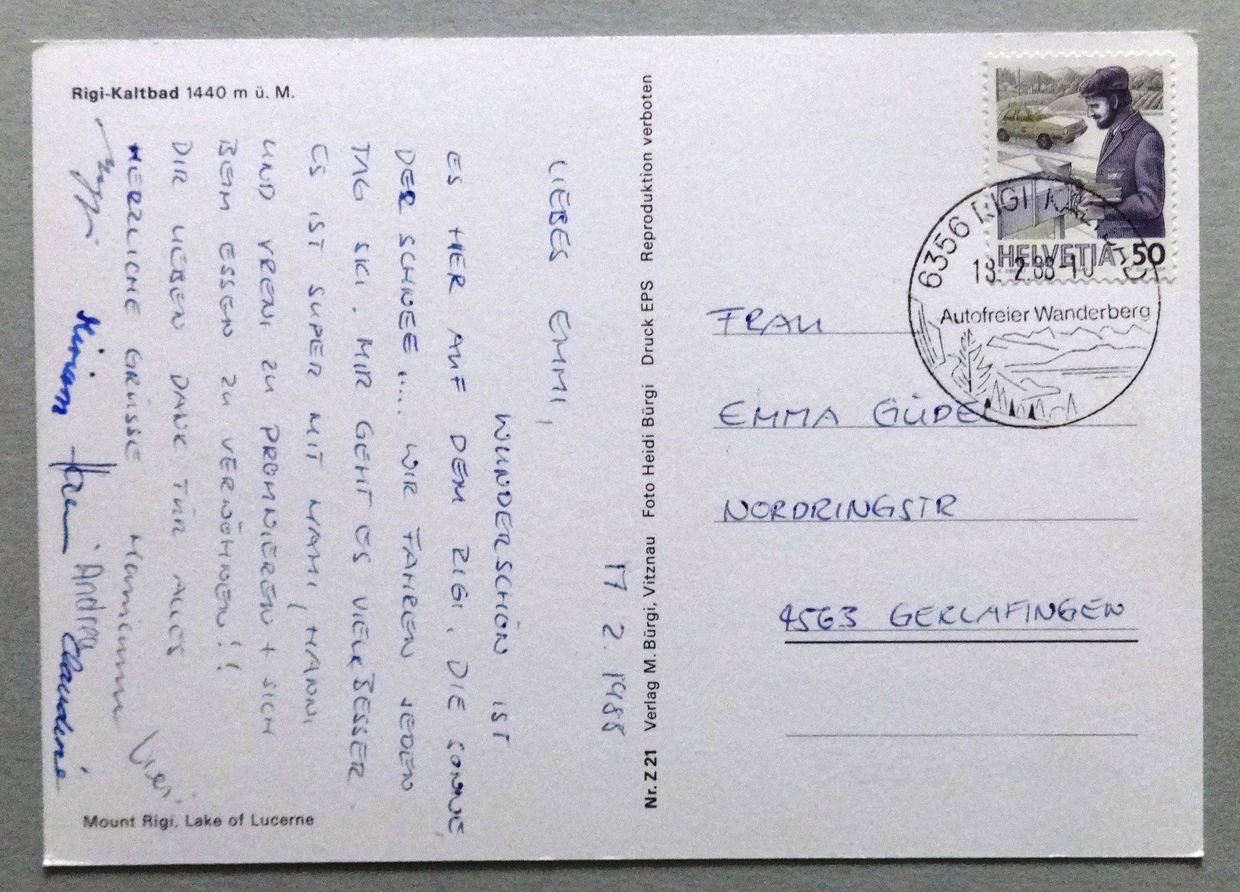 Cartoline postali: Rigi-Kaltbad 1440 m ü.M. – Usato da Fétigny venduto da Billy2miny 1
