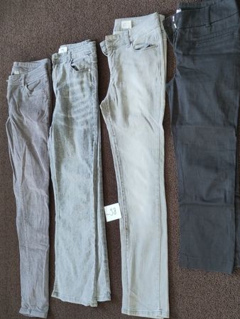 Damen Hosen 4 Stück verschiedene Grautöne-schwarz Grösse 38
