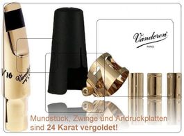 VANDOREN V16 T55 Tenorsax/Zwinge/Capsel - vergoldet 24Karat!