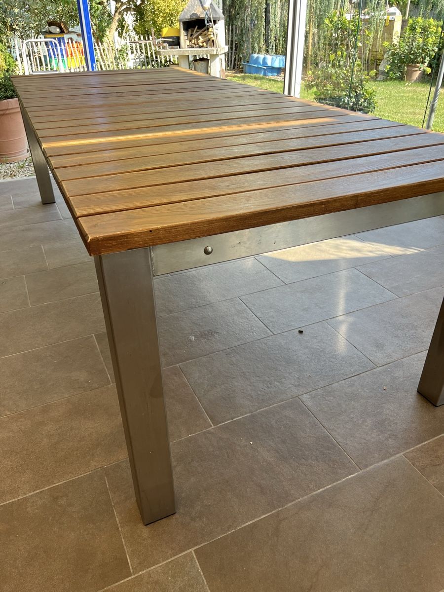 Tische: Gartentisch Holz Metall – Gebraucht aus Neuenkirch von lar_qw55 1
