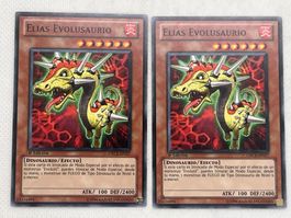 Yu-Gi-Oh! 2x Karte Elias Evolusaurio - Selten! Top Zustand!