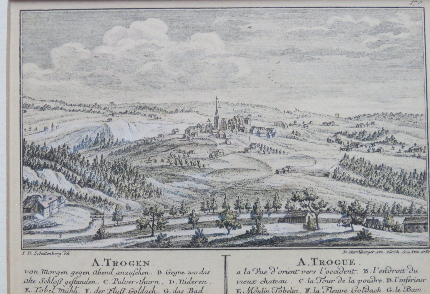 Incisioni: Trogen Kupferstich von Herrliberger 1757 – Usato da Kreuzlingen venduto da Koi4 4