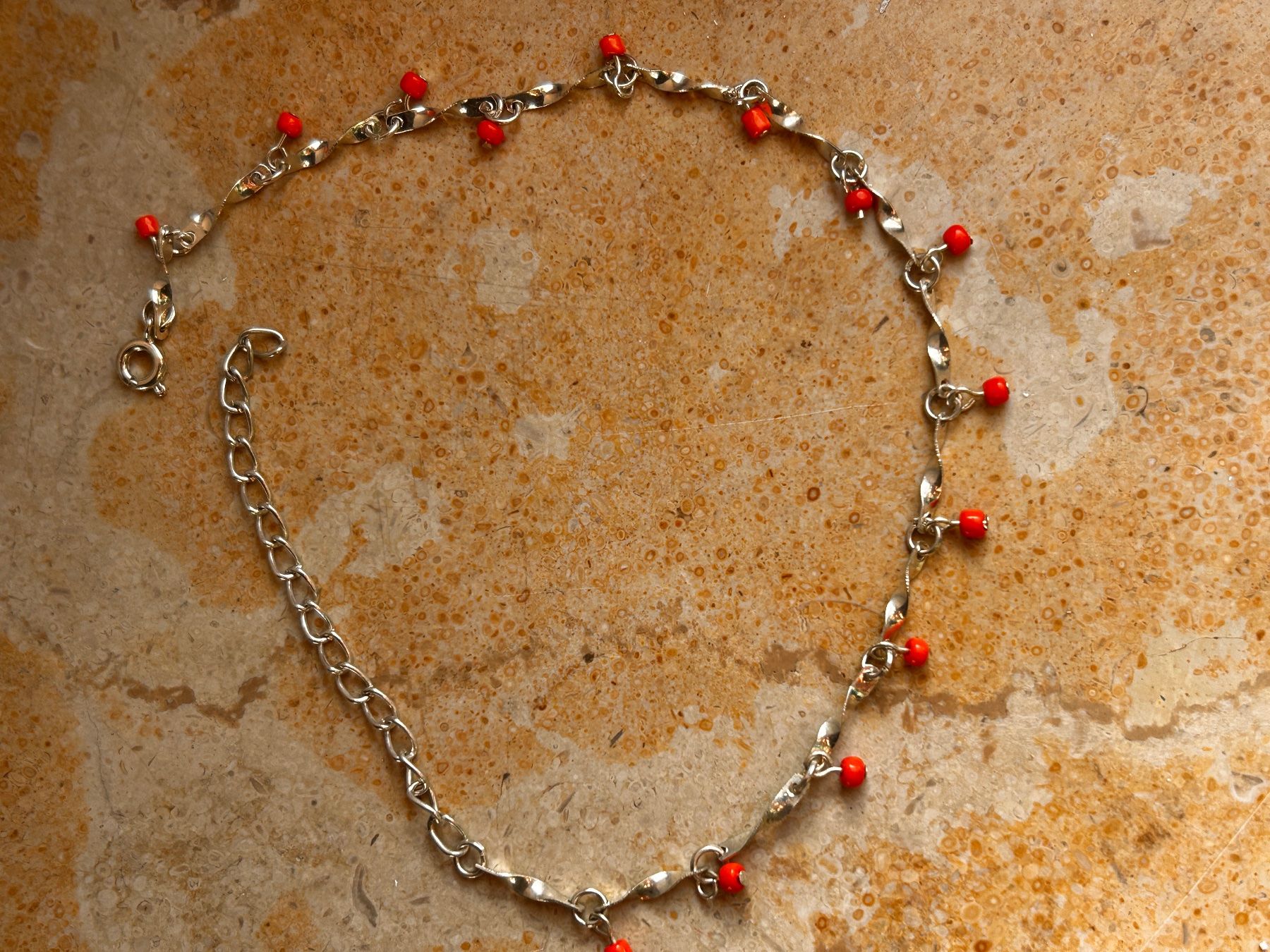Catenine: Fusskette orange-silber (21-28cm) – Usato da Dittingen venduto da Bellevista 1