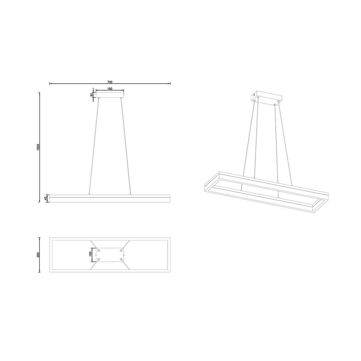 Lampadari & plafoniere: LED Pendelleuchte, 70 cm x 20 cm – Nuovo (secondo la descrizione) da Kreuzlingen venduto da Smart-Light 9