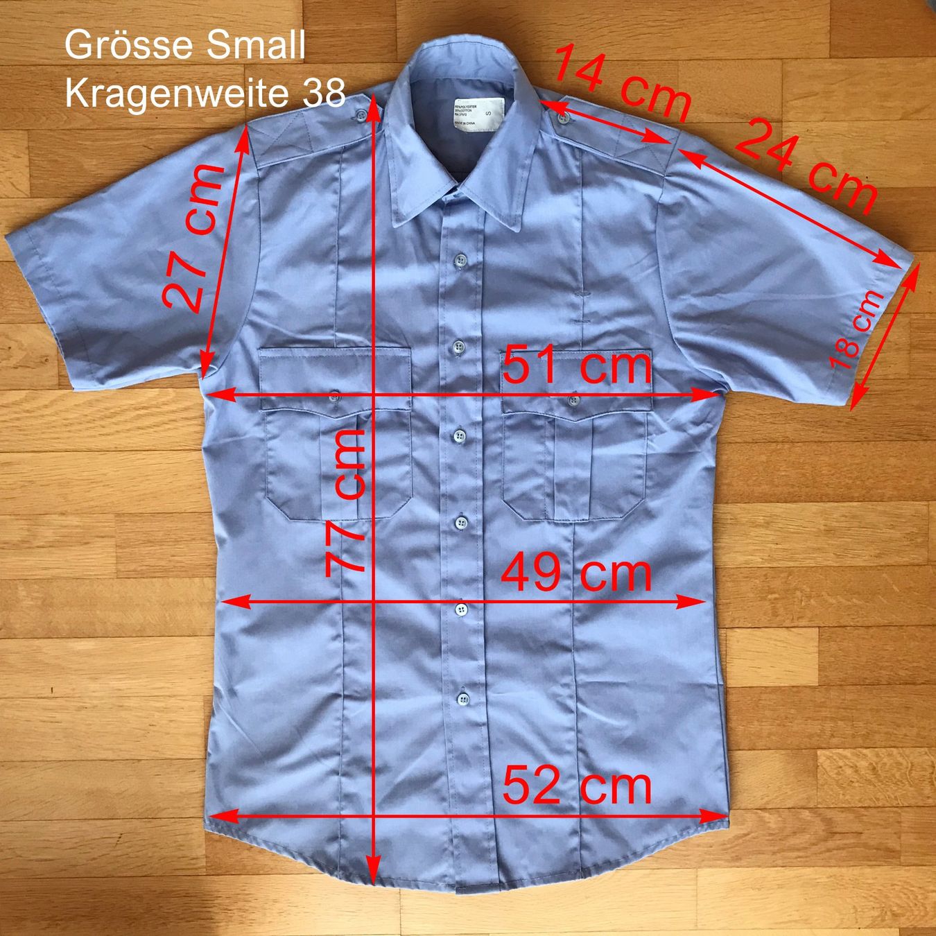 Camicie: Uniform-Hemd Kurzarm Hellblau Gr. S (38) – Pilot / Security – Usato da Zürich venduto da pet_gcy9 9
